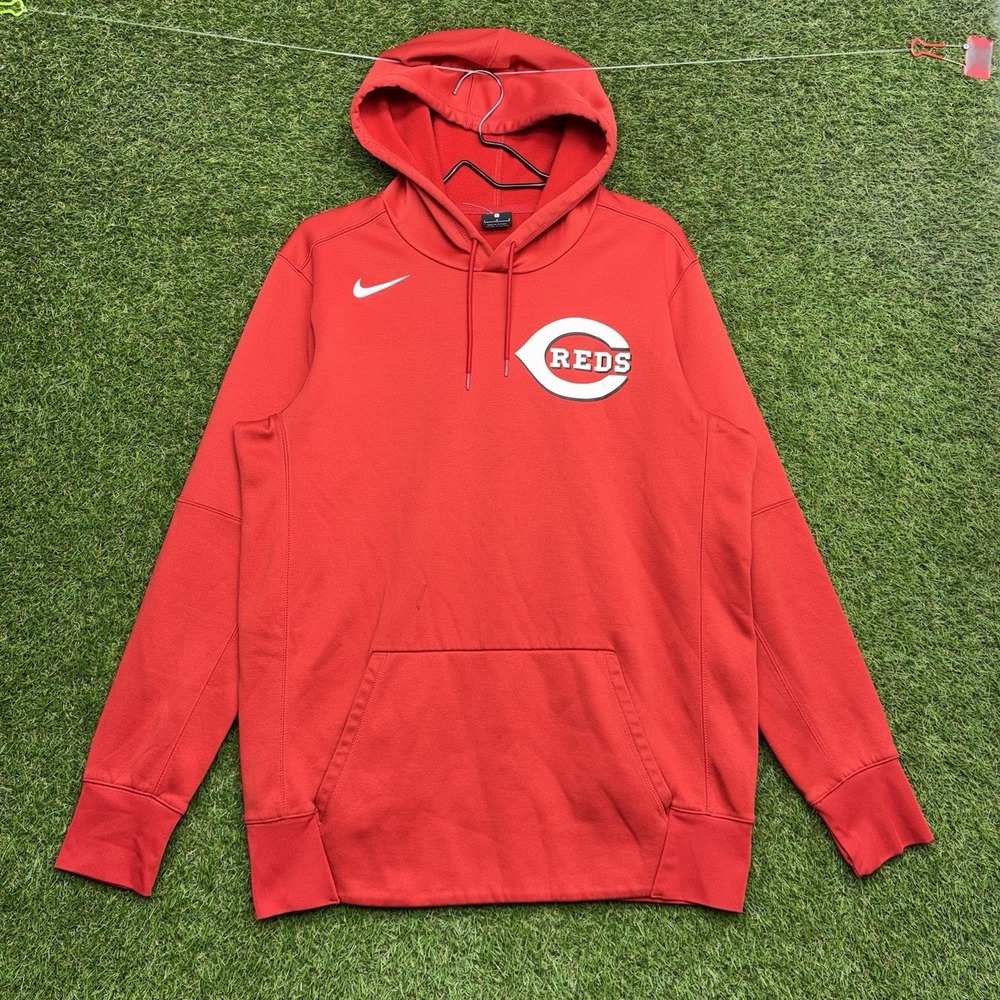 Nike Cincinnati Reds Hoodie Mens Large MLB Pullover Sweatshirt Dri-Fit